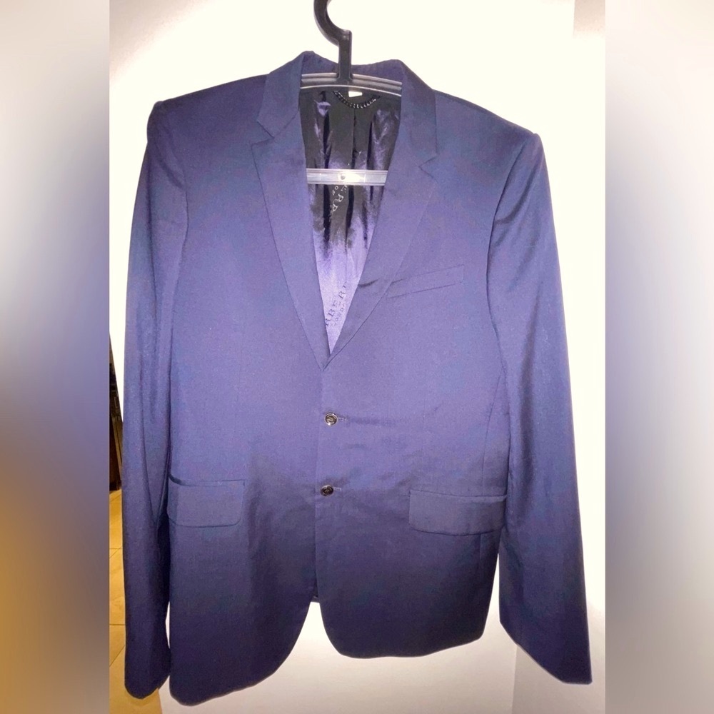 Wool Burberry Blue Blazer with Notch Lapels and Wool Blend - Picture 5 of 17